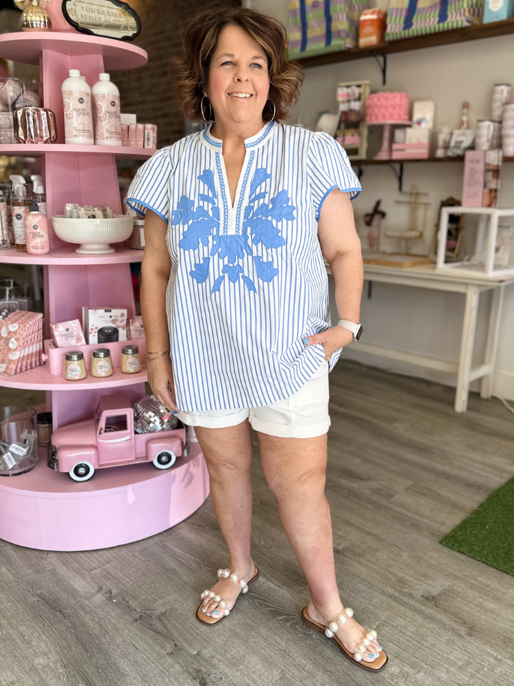 The Rue Top - Peri Blue