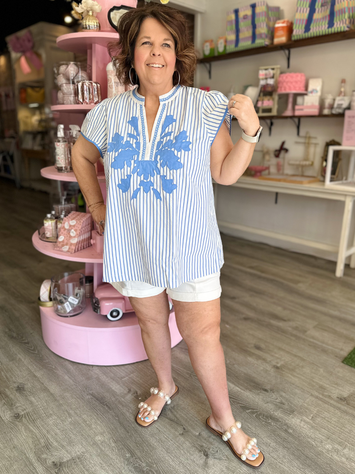 The Rue Top - Peri Blue