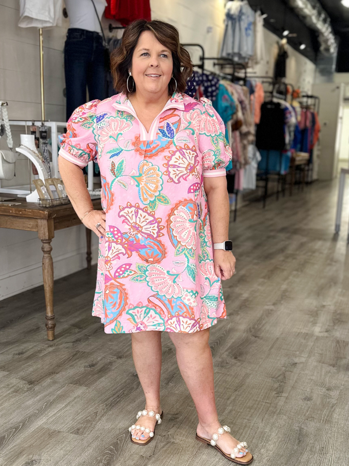 The Flora Dress - Pink Mix