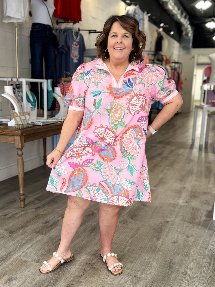 The Flora Dress - Pink Mix