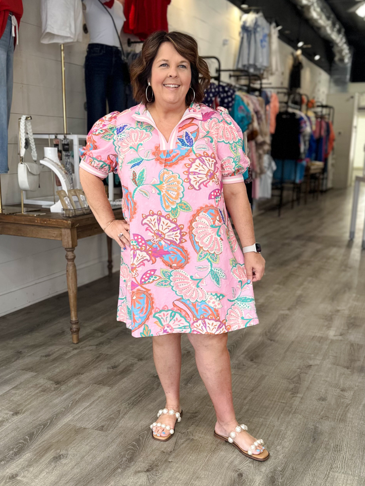 The Flora Dress - Pink Mix