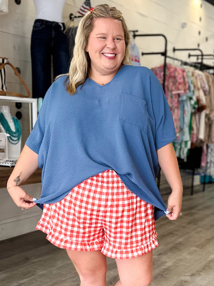 The Lizzy Top - Dusty Blue