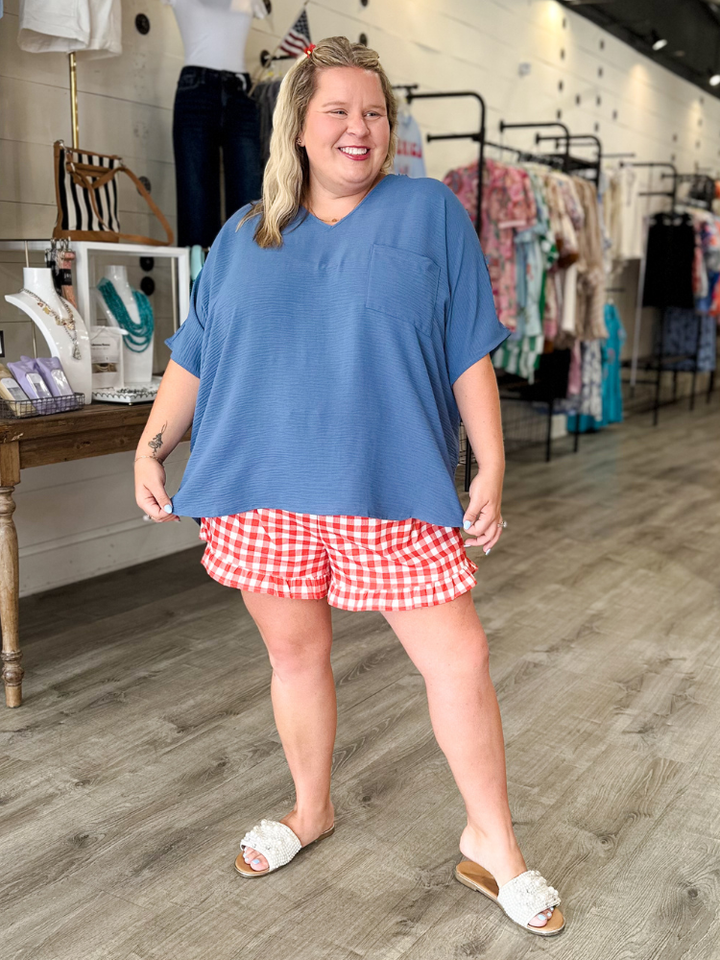 The Lizzy Top - Dusty Blue