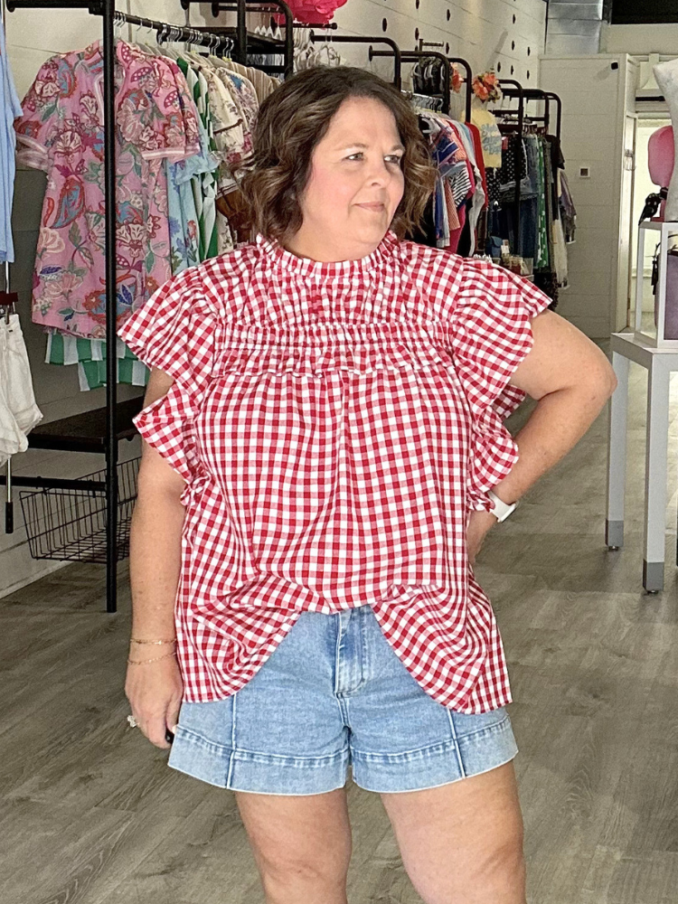 The Gentry Top - Red Gingham