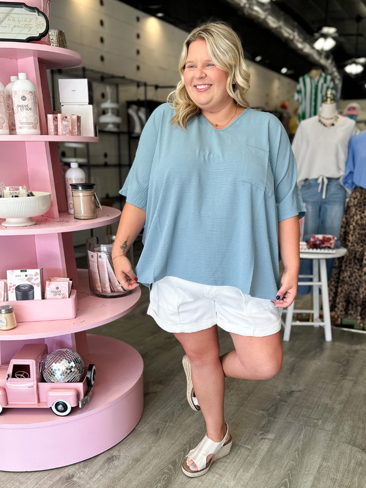 The Lizzy Top - Blue Grey