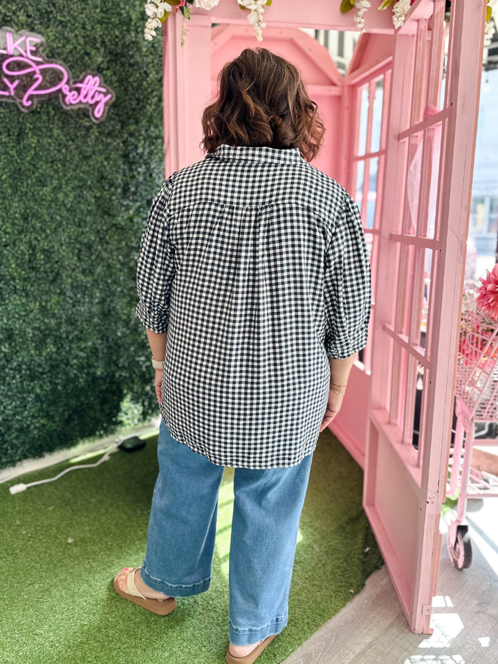 The Ollie Top - Black Gingham