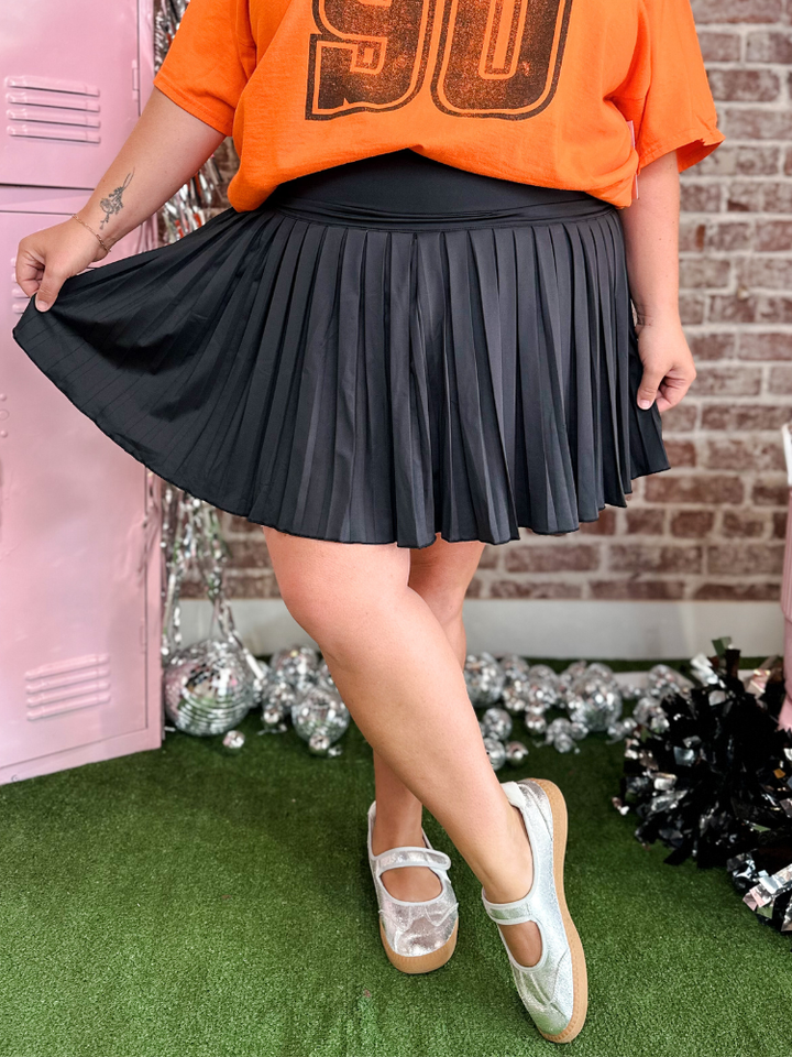 After Dark Pleated Tennis Skort - Black