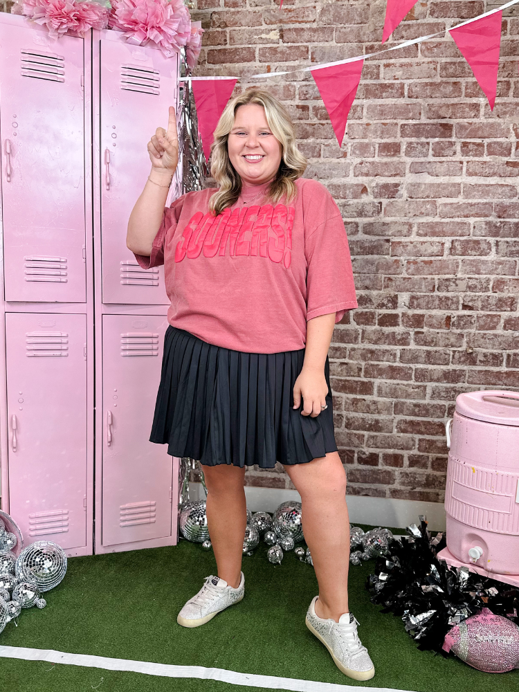 OU  Mono Puff Ink - Crimson Comfort Colors Tee