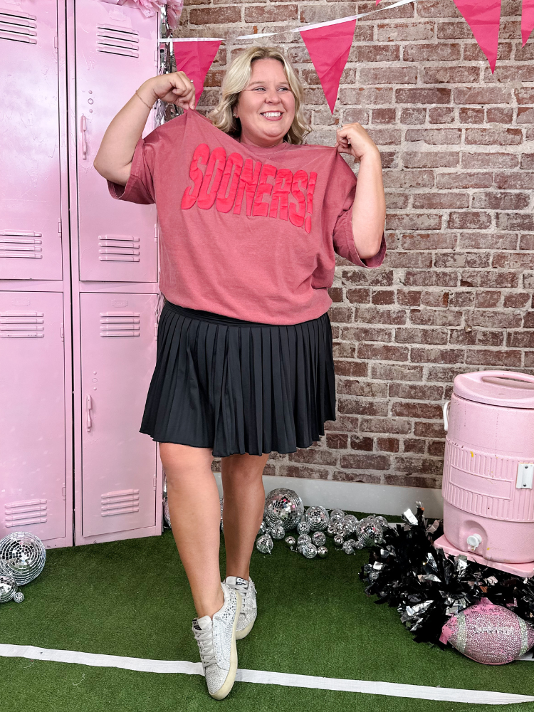 OU  Mono Puff Ink - Crimson Comfort Colors Tee