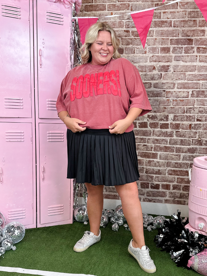 OU  Mono Puff Ink - Crimson Comfort Colors Tee