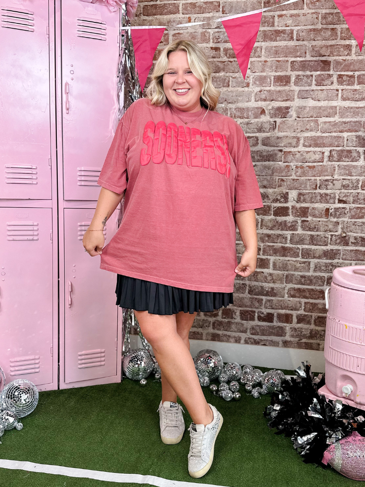 OU  Mono Puff Ink - Crimson Comfort Colors Tee