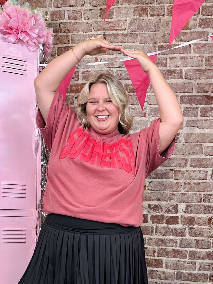 OU  Mono Puff Ink - Crimson Comfort Colors Tee