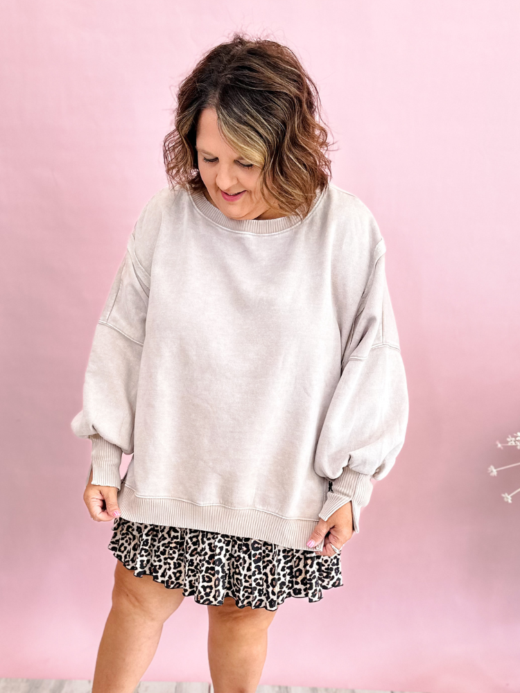 The Layla Sweatshirt - Ash Mocha