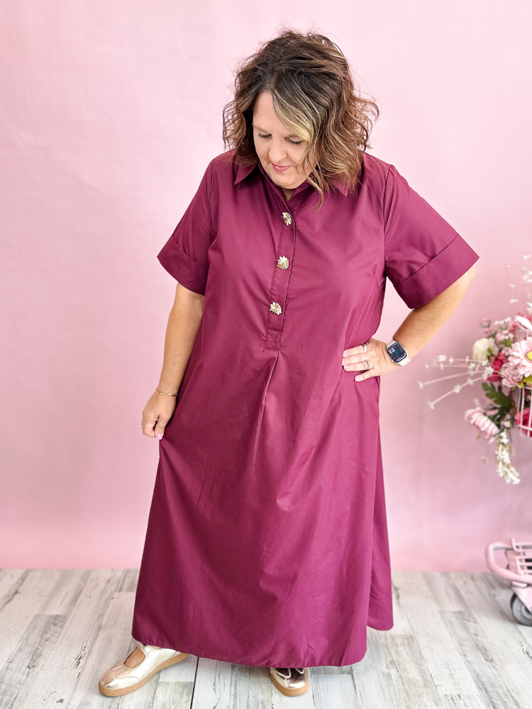 The Willow Maxi Dress - Wine