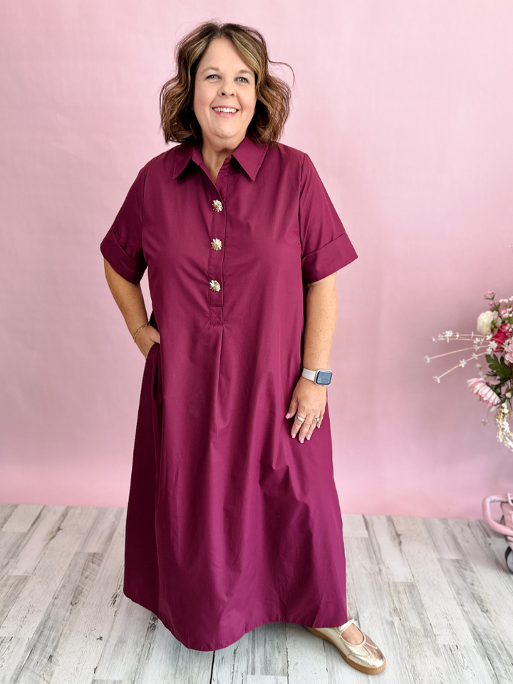 The Willow Maxi Dress - Wine