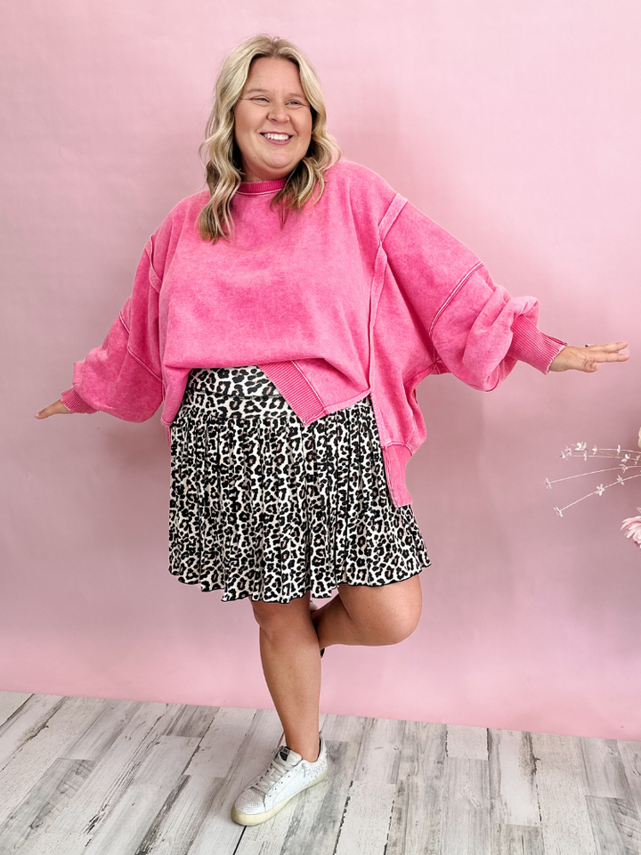 The Layla Sweatshirt - Hot Pink