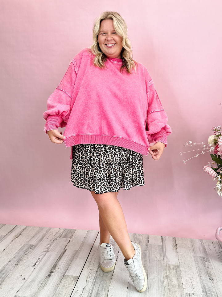 The Layla Sweatshirt - Hot Pink