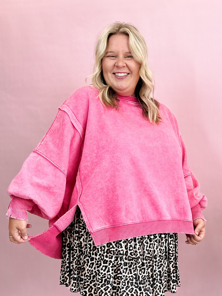 The Layla Sweatshirt - Hot Pink