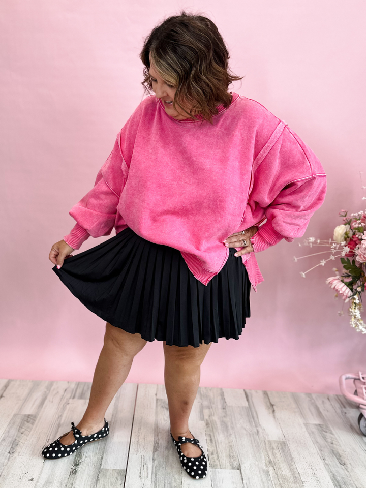 The Layla Sweatshirt - Hot Pink