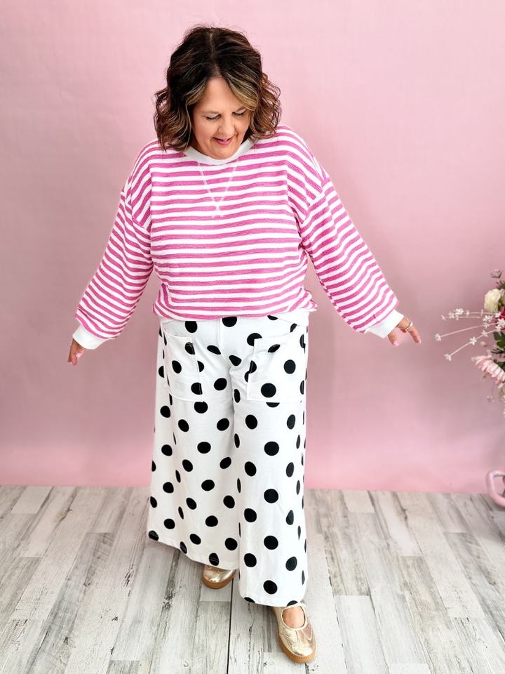The Shirley Striped Top - Candy Pink