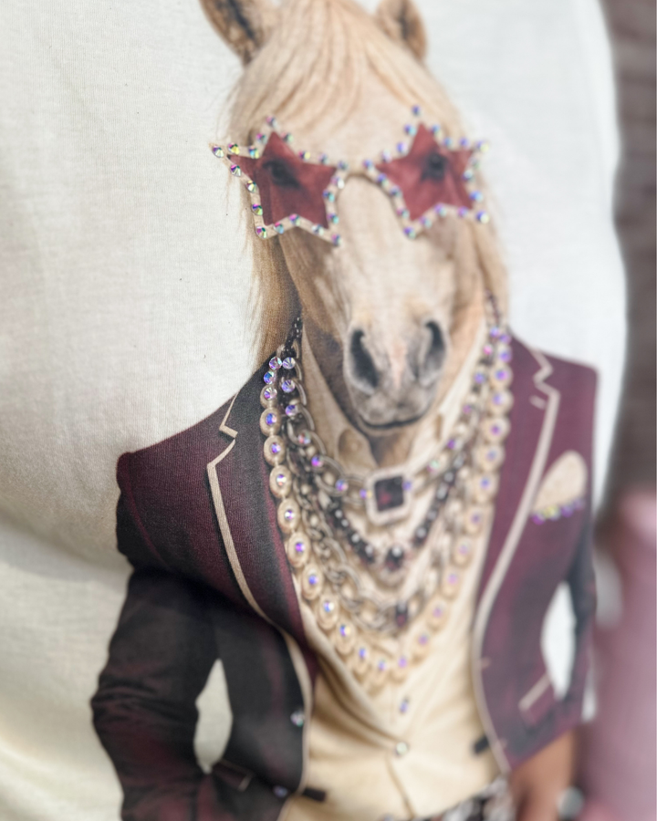 Gameday Horse Cream Graphic Tee