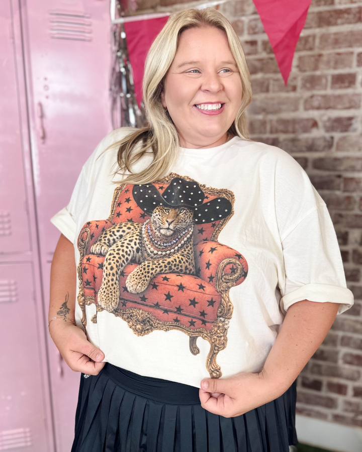 Boujee Gameday Leopard Cowboy Tee