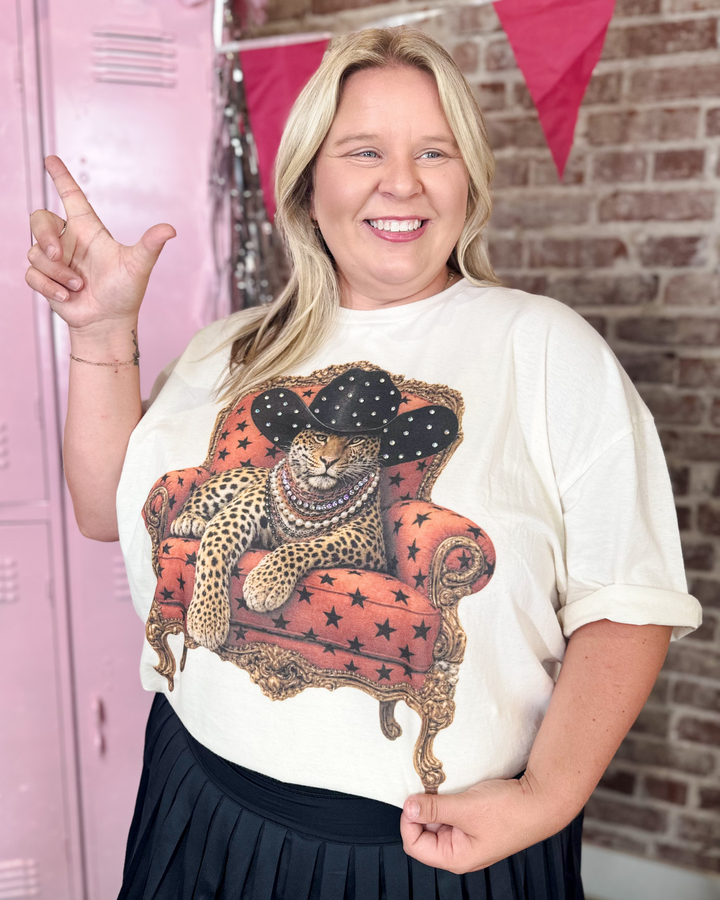 Boujee Gameday Leopard Cowboy Tee