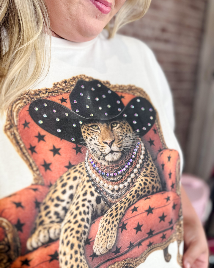 Boujee Gameday Leopard Cowboy Tee