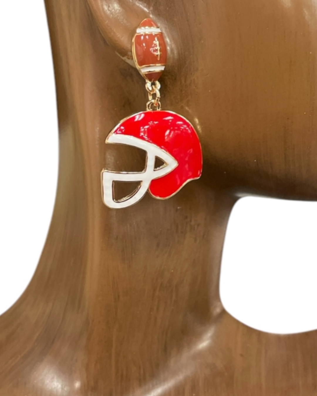 Helmet Earring -Red