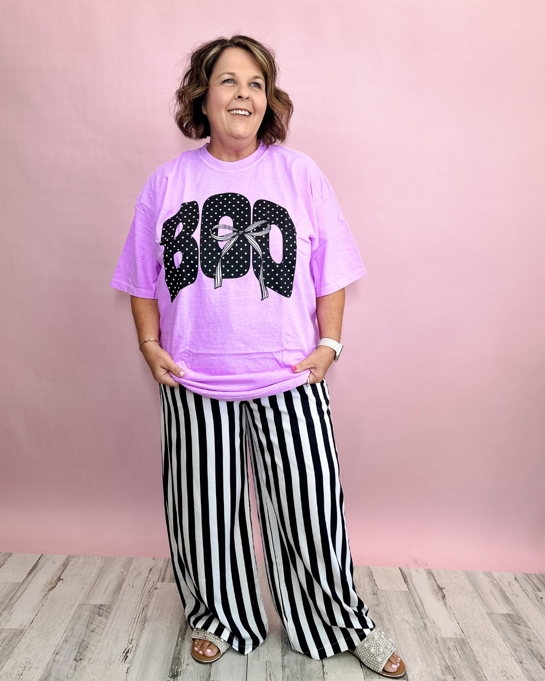 Boo Comfort Color Graphic TShirt - Purple