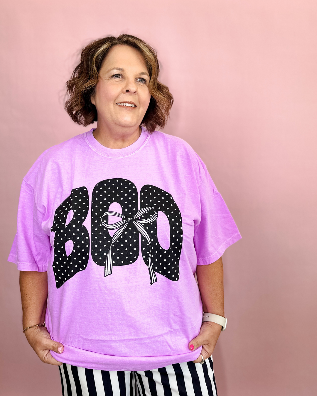 Boo Comfort Color Graphic TShirt - Purple