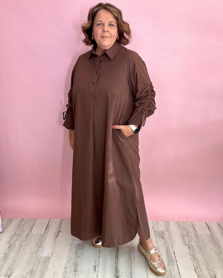 The Emery Midi Dress - Brown