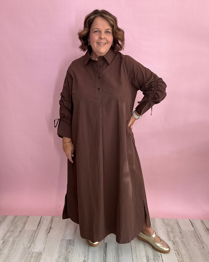 The Emery Midi Dress - Brown