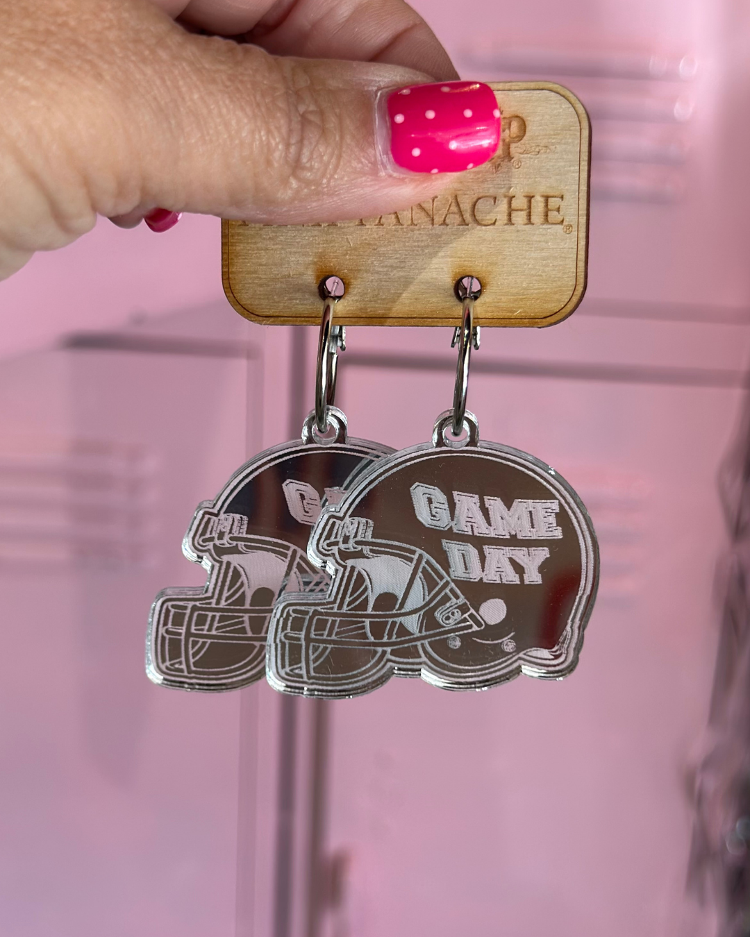 Game Day Helmet Earring - Silver
