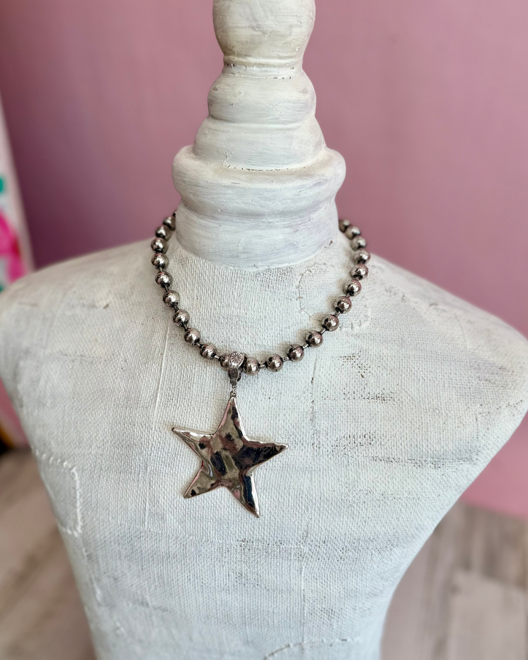 Large Star Necklace - Silver