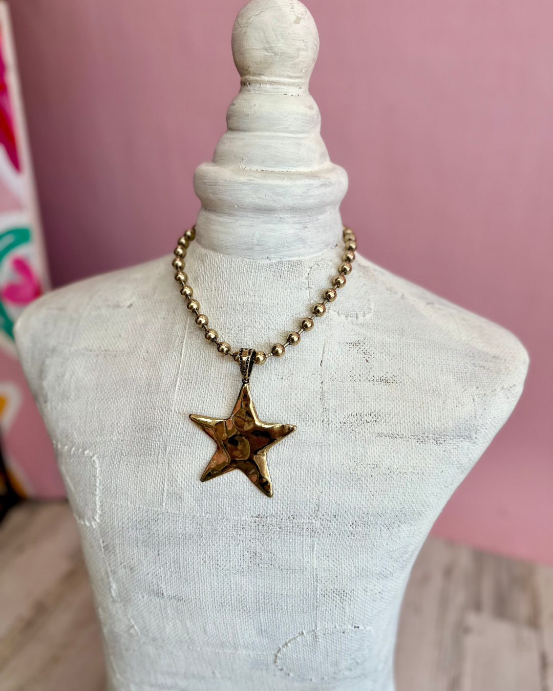 Large Star Necklace - Gold