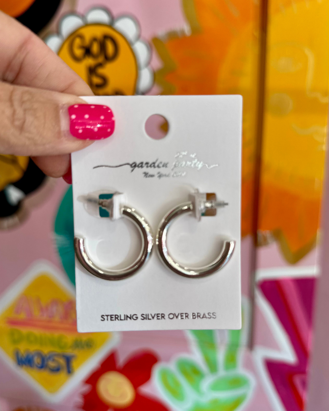 Medium Silver Hoops