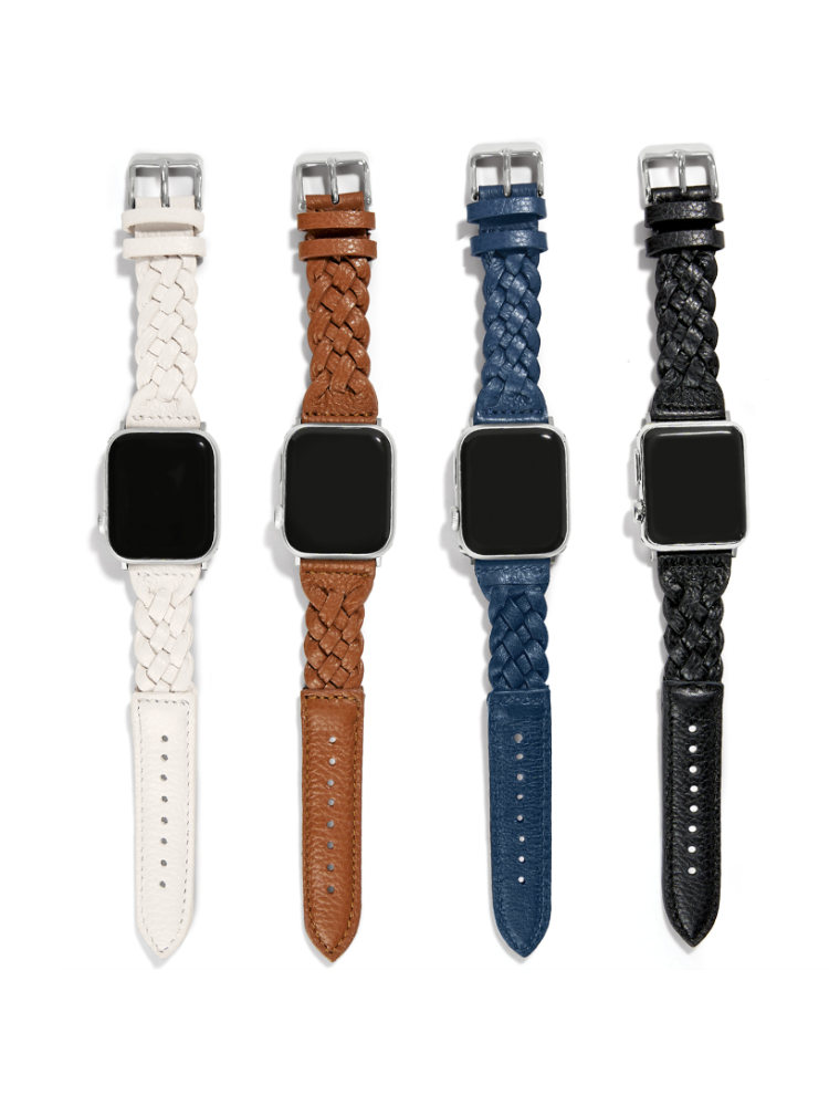 Brighton Sutton Braided French Blue Leather Apple Watch Band