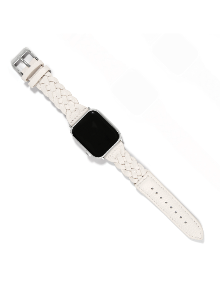 Brighton - Sutton Braided White Leather Apple Watch Band