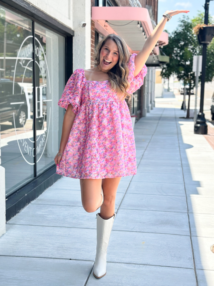 The Mia Dress - Pink Multi