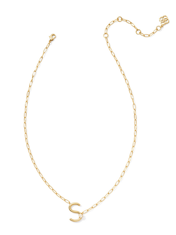 Kendra Scott Pearl Letter Necklace - Gold & Pearl