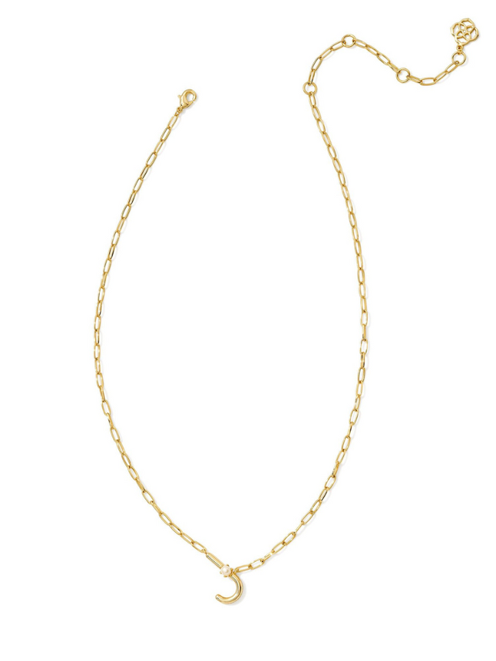 Kendra Scott Pearl Letter Necklace - Gold & Pearl