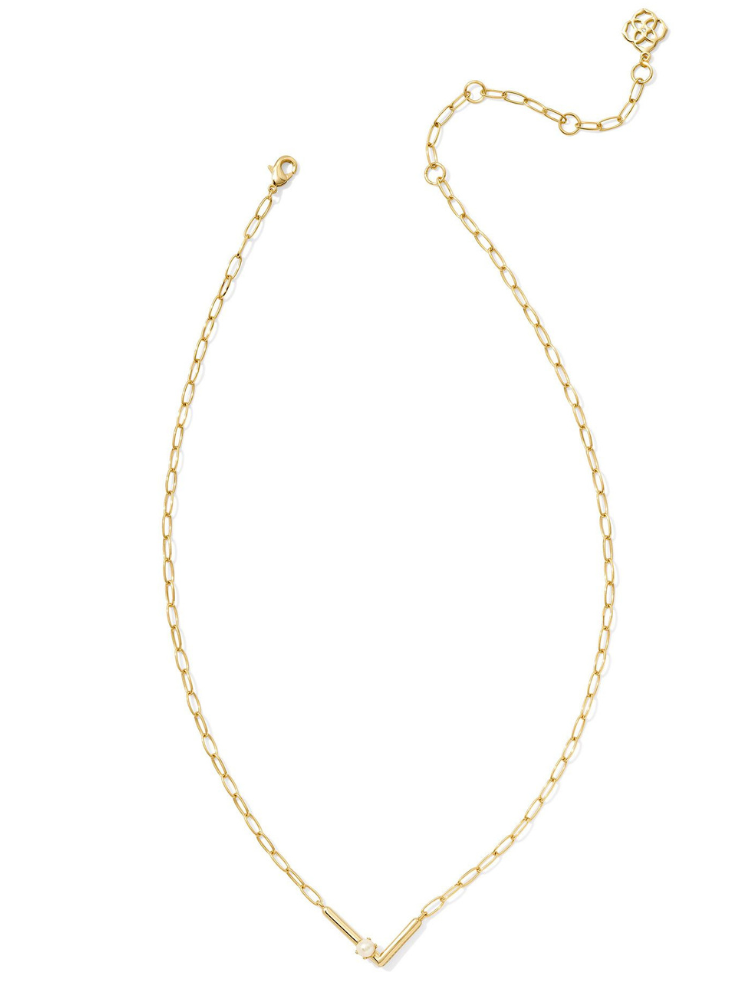 Kendra Scott Pearl Letter Necklace - Gold & Pearl