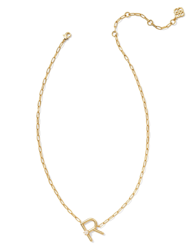 Kendra Scott Pearl Letter Necklace - Gold & Pearl