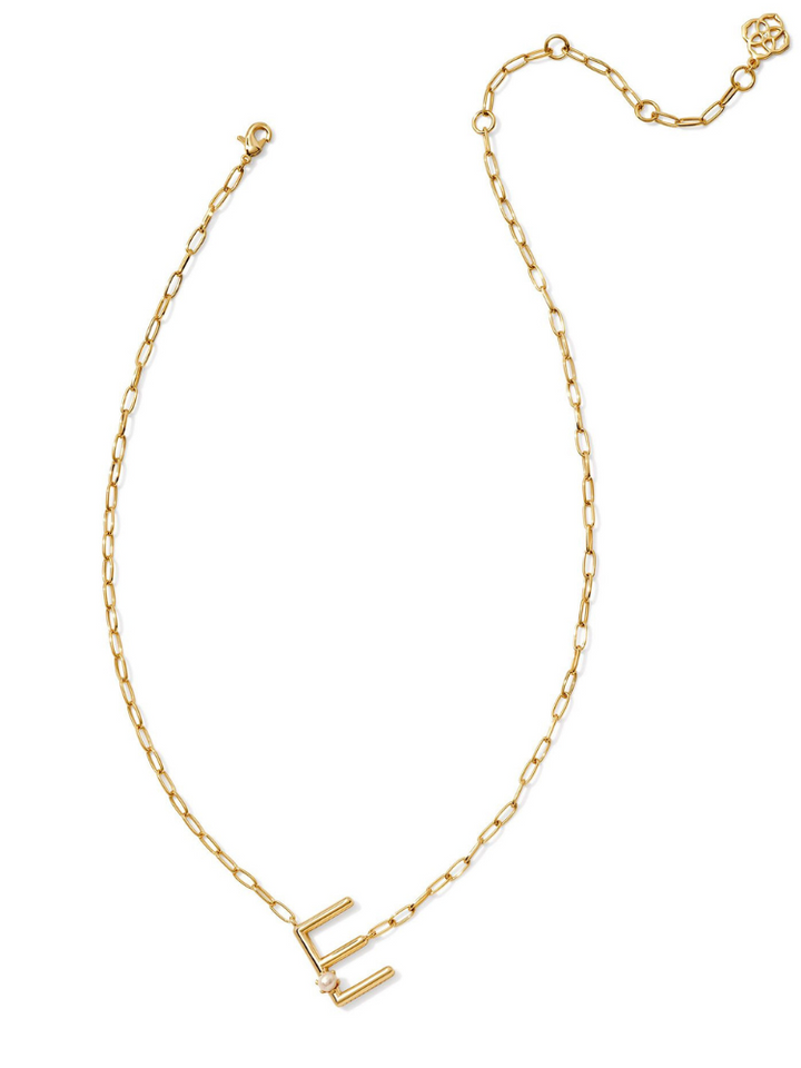 Kendra Scott Pearl Letter Necklace - Gold & Pearl