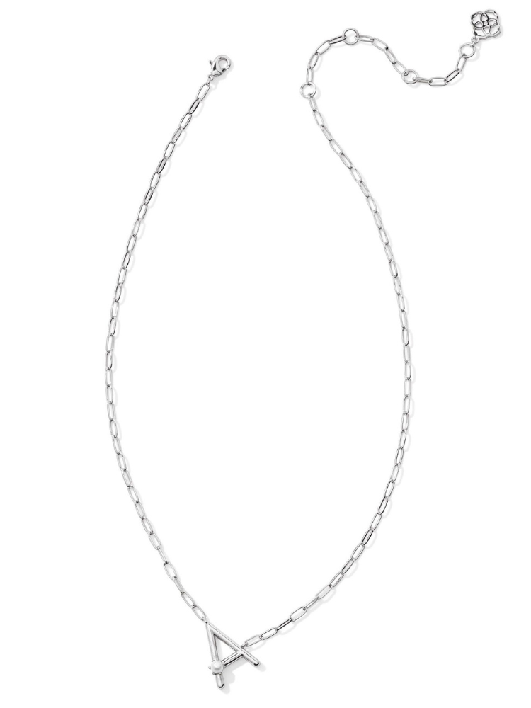 Kendra Scott Pearl Letter Necklace - Silver & Pearl