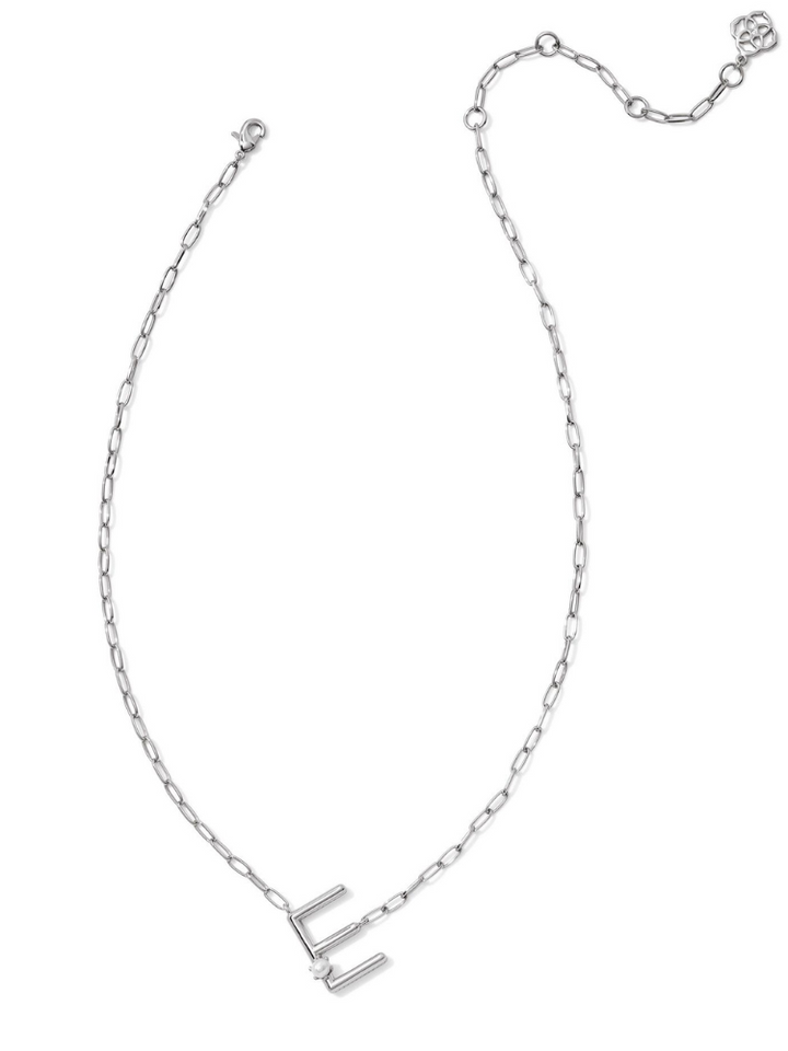 Kendra Scott Pearl Letter Necklace - Silver & Pearl