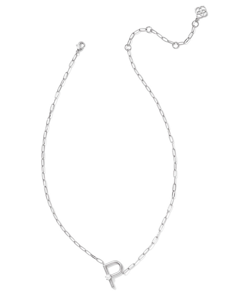 Kendra Scott Pearl Letter Necklace - Silver & Pearl