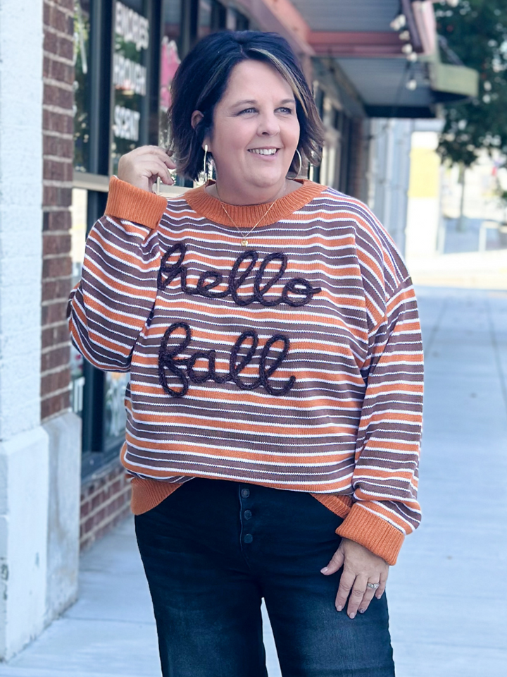 Hello Fall Sweater - Rust