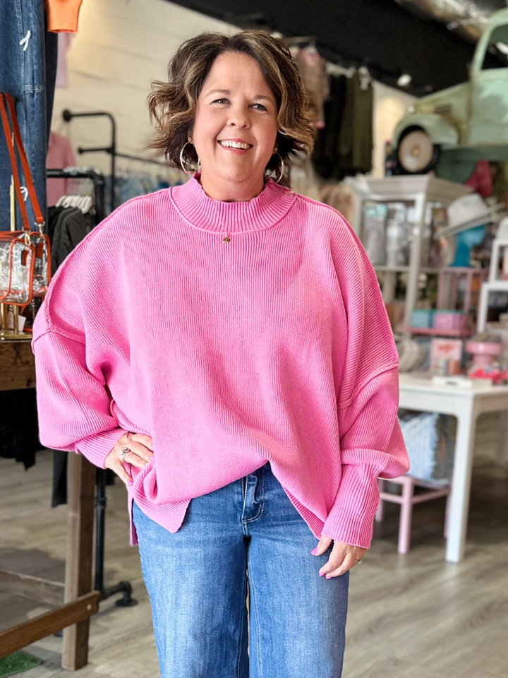 The Tara Sweater - Candy Pink